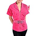 Stanzino Women's Plus Belted Pink Top