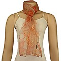 Hand-spun Silk Orange Dragonfly Scarf (India)