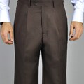 Giorgio Fiorelli Men's Brown Single Pleat Pants