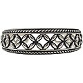 Sunstone Sterling Silver Antiqued Roped Floret Cuff Bracelet