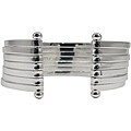 Sunstone Sterling Silver Multi-row Highly Polished Cuff Bracelet