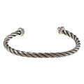 Sunstone 14k Gold and Sterling Silver Rondelle Twist Cuff Bracelet
