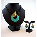Goldtone Turquoise Necklace and Earrings Set (Thailand)