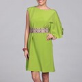 Chetta B Women's Flutter-sleeve Python-belted Dress