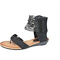Refresh by Beston Women's 'Tokyo-10' Black Gladiator Sandals
