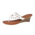 Refresh by Beston Women's 'Taylor-03' White Wedge Sandal