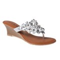 Refresh by Beston Women's 'Taylor-03' Silver Wedge Sandal