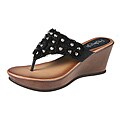 Refresh by Beston Women's 'Summer-03' Black Wedge Sandal