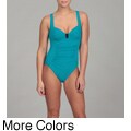 Calvin Klein Women's Solid Shirred One-Piece Swimsuit