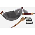 Concept Housewares Professional Carbon Steel 4-Piece 14-Inch Wok