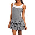 Stanzino Women's Layered Ruffle Gray Denim Dress