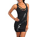 Stanzino Women's Banded Black Cotton Dress