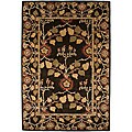 Hand-tufted Coffee Brown/ Red Wool Rug (8' x 11')