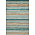 Flat Weave Blue/ Ivory Wool Rug (2' x 3')