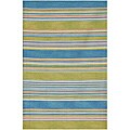 Flat Weave Blue/ Green Wool Rug (2' x 3')
