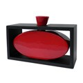 Ceramic Oval Red and Black Vase