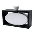 DonnieAnn Ceramic Oval White Vase with Black Base