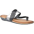 Refresh by Beston Women's 'Tokyo-15' Black and White Braided Thong Sandal