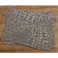 Crocodile Woven Vinyl Nickel Placemats (Set of 4)