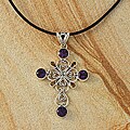 Handcrafted Sterling Silver Amethyst and Citrine Bali Necklace (Indonesia)