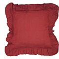 Burgundy Linen Ruffled Euro Sham