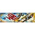 Joan Baker Hand Painted WW I Biplanes Art Panel