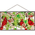 Joan Baker Hand Painted Cardinals & Green Grapes Art Panel