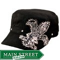 BAM Women's Crystal Silver Fleur Des Lis Cadet Hat