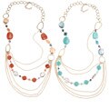 New! Morgan Ashleigh Goldtone Multi-strand Resin and Glass Bead Necklace