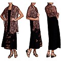 Brown Leaf Motif Gauze Scarf (Indonesia)
