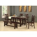 6-Piece Cappuccino Solid Wood Dining Set