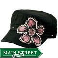 BAM Women's Crystal Pink Flower Cadet Hat