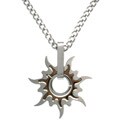 Two-tone Stainless Steel Blazing Sun Necklace