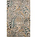 Hand-tufted Grey Paisley Wool Rug (8' x 11')