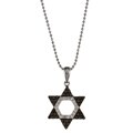 14k Gold 1/3ct TDW Black and White Diamond Star of David Necklace (JK, I2-I3)