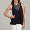 Calvin Klein Women's Navy Rhinestone Detail Top