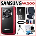 Samsung W200 Rugged Full HD 1080p Red Pocket Camcorder with 8GB Kit