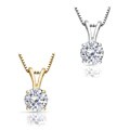 14k Gold 1/3ct TDW Round Diamond Solitaire Necklace (J-K, I2)