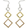 Stainless Steel Tri-color 3-tier Geometric Drop Hook Earrings