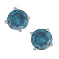 14k White Gold 1/4ct TDW Blue Diamond Stud Earrings