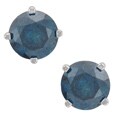 14k White Gold 1ct TDW Treated Blue Diamond Stud Earrings