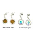 D'sire Sterling Silver Topaz and Cubic Zirconia Dangle Earrings