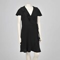 Tiana B. Women's Plus-size Black Faux Wrap Dress