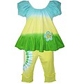 AnnLoren Girls 2-piece Tie-dye Knit Capri and Swing Top Outfit