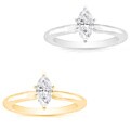 10k Gold 1/4ct TDW Marquise Diamond Solitaire Engagement Ring (I-J, I2)