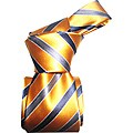 Dmitry Men's Light Orange Striped Italian Silk Tie
