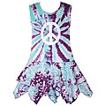 AnnLorel Girls' Tie-dye Peace Sign Tank Dress