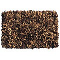 Brown/Tan Premium Leather Shag Area Rug (5' x 8')