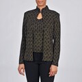 Onyx Nite Women's Black/ Copper Glitter Jersey Knit Twinset