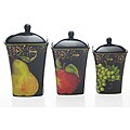 Certified International Fruit Filigree 3-piece Canister Set